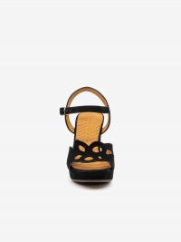CHIE MIHARA Sandalo tc 8 cm con plateau camoscio Nero