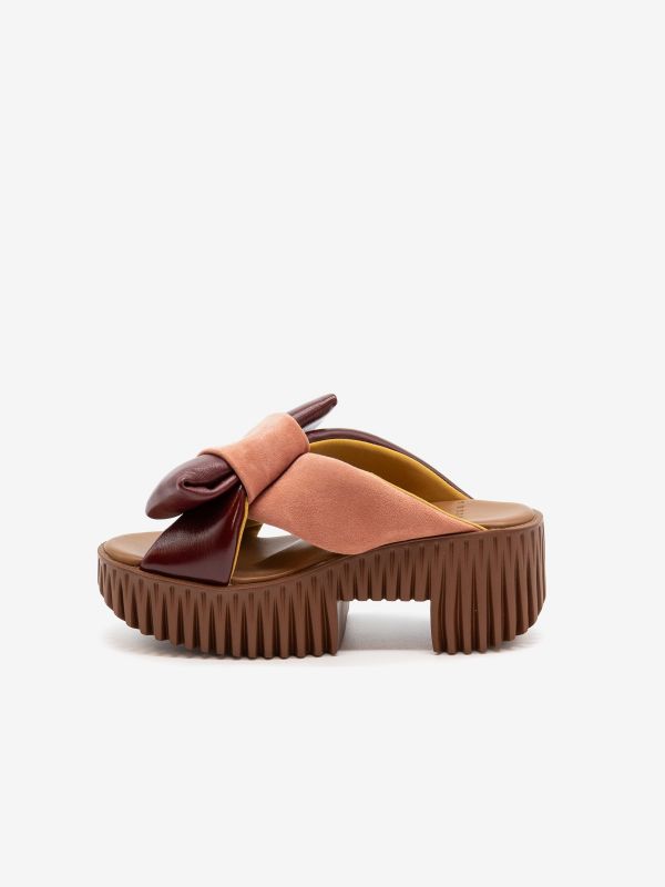 4CS Ciabattone tc 5 cm con fiocco Bordeaux