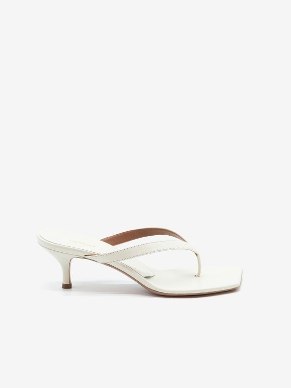 ALDO CASTAGNA Mules infradito tc 5 cm pelle Bianco