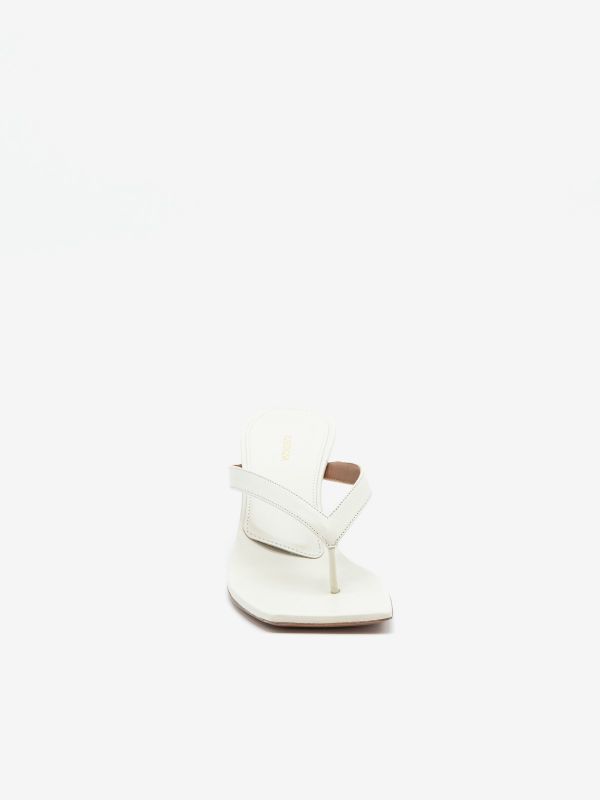 ALDO CASTAGNA Mules infradito tc 5 cm pelle Bianco