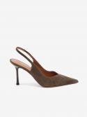 HALMANERA Mules tc 5 cm pelle Panna