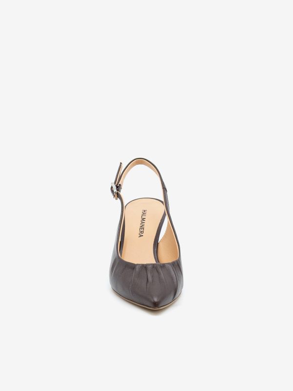 HALMANERA Slingback tc 5 cm pelle Marrone