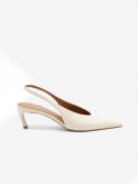 HALMANERA Mules tc 5 cm pelle Panna