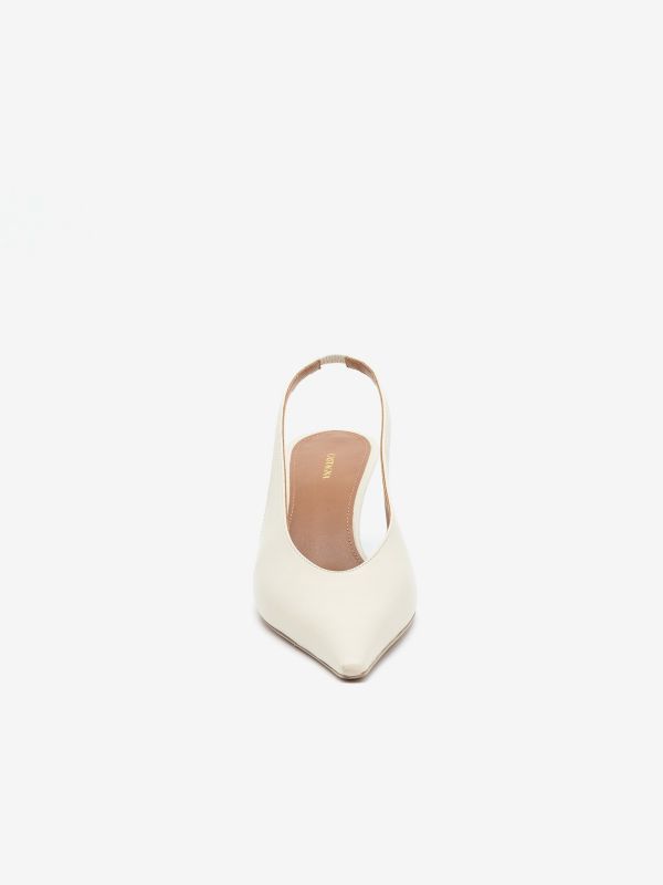 ALDO CASTAGNA Slingback tacco 5 cm pelle Panna