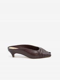 HALMANERA Mules spuntato tc 5 cm pelle Marrone