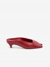 HALMANERA Mules spuntato tc 5 cm pelle Rosso