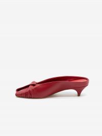 HALMANERA Mules spuntato tc 5 cm pelle Rosso