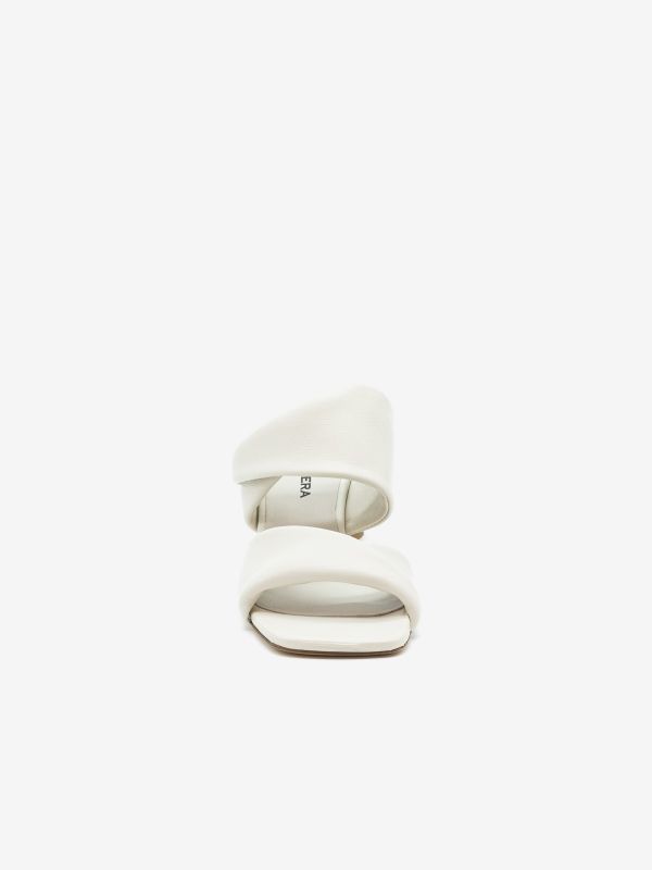 HALMANERA Mules tc 5 cm pelle Panna