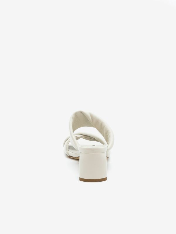 HALMANERA Mules tc 5 cm pelle Panna