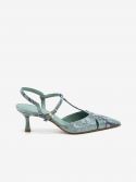 SERGIO LEVANTESI Slingback tc 5 cm pitone Marrone