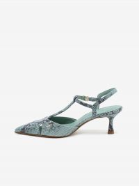 SERGIO LEVANTESI Slingback tc 5 cm pitone Celeste