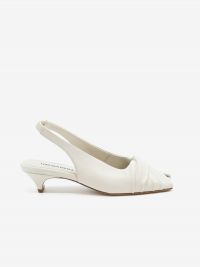 HALMANERA Sandalo tc 5 cm spuntato pelle Bianco