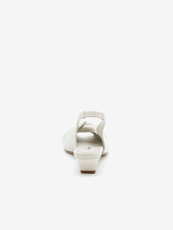 HALMANERA Sandalo tc 5 cm spuntato pelle Bianco