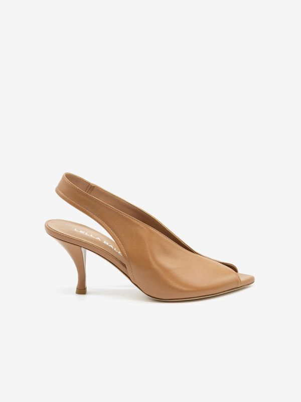 LELLA BALDI Chanel tc 7 cm pelle Cuoio
