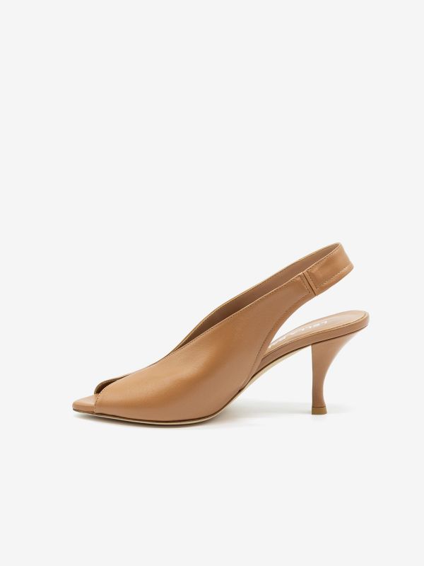 LELLA BALDI Chanel tc 7 cm pelle Cuoio