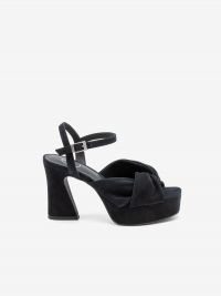 A.S.H. Sandalo con plateau camoscio tc 9 cm Nero