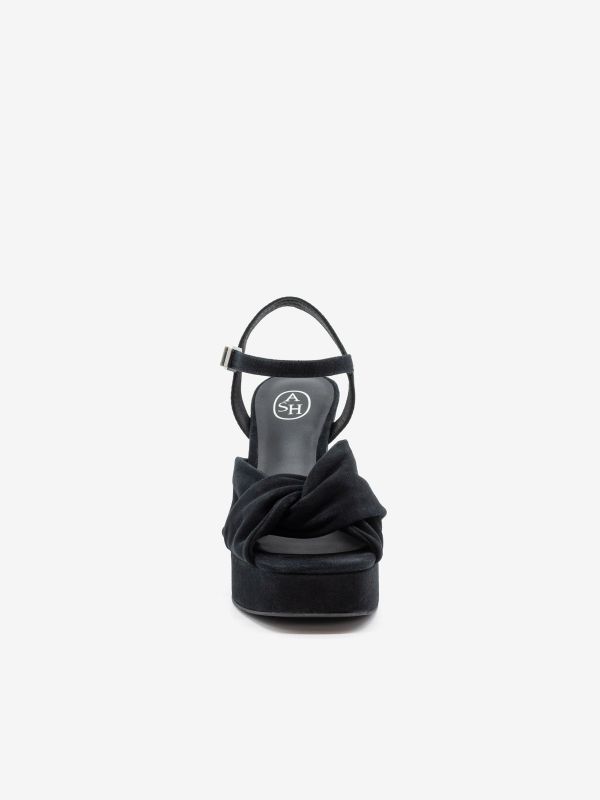 A.S.H. Sandalo con plateau camoscio tc 9 cm Nero