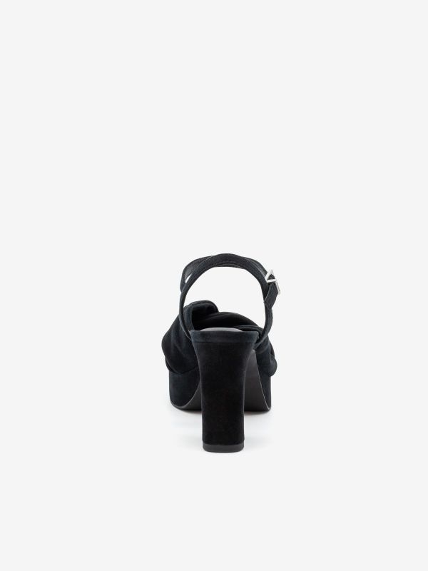 A.S.H. Sandalo con plateau camoscio tc 9 cm Nero
