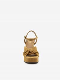A.S.H. Sandalo con plateau camoscio tc 9 cm Cuoio