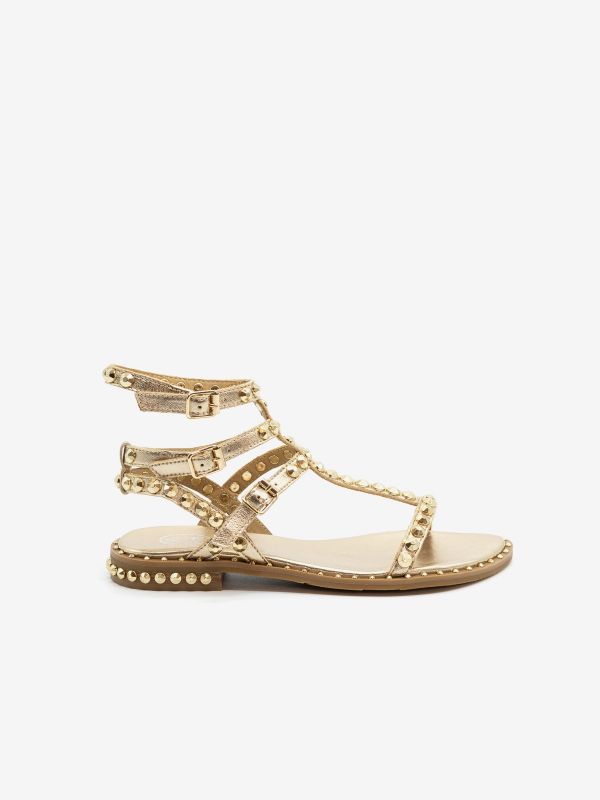 A.S.H. Sandalo 3 cinturini borchie oro Oro rosa