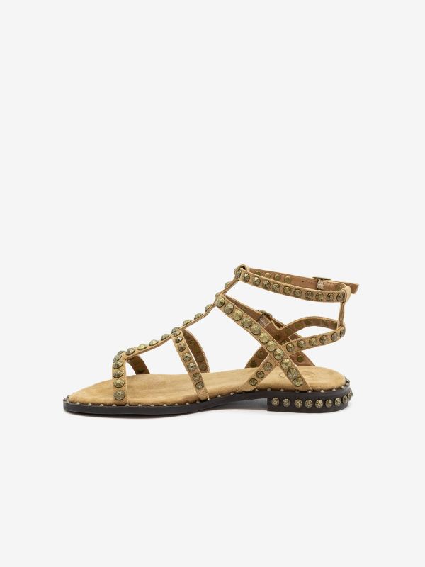 A.S.H. Sandalo camoscio + borchie Beige