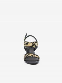 JEANNOT Sandalo zeppa tc 7 cm con fasce maculate Nero