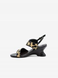 JEANNOT Sandalo zeppa tc 7 cm con fasce maculate Nero