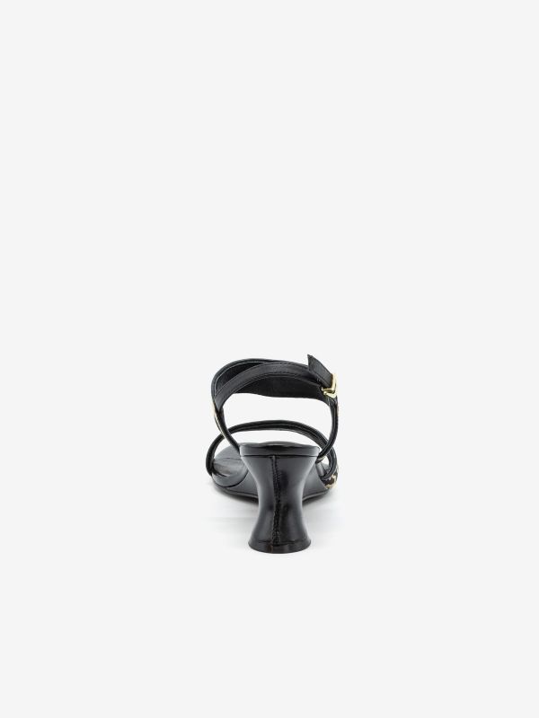 JEANNOT Sandalo zeppa tc 7 cm con fasce maculate Nero