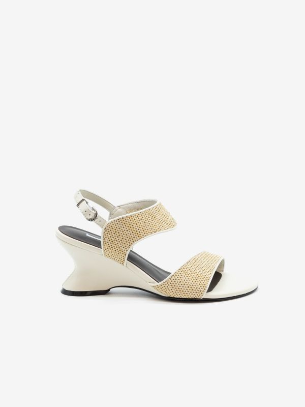 JEANNOT Sandalo tc 7 cm pelle Bianco