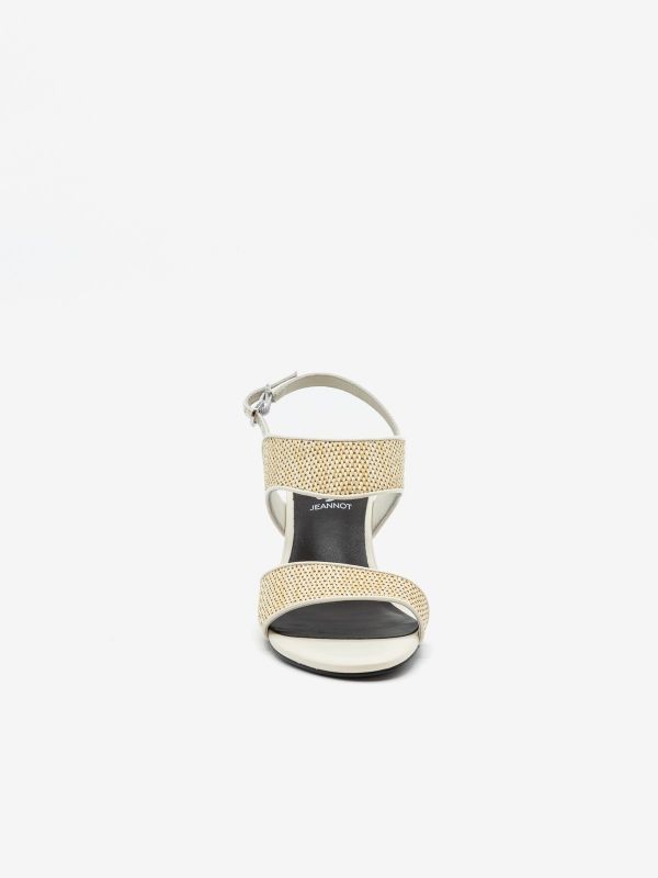 JEANNOT Sandalo tc 7 cm pelle Bianco