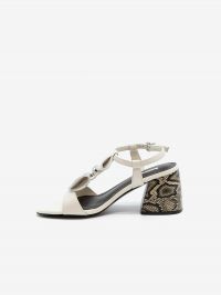JEANNOT Sandalo tc 7 cm pitonato + tomaia +bulles Bianco