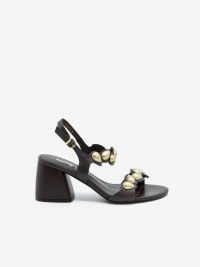 JEANNOT Sandalo tc 6 cm + dettagli oro Testa di moro