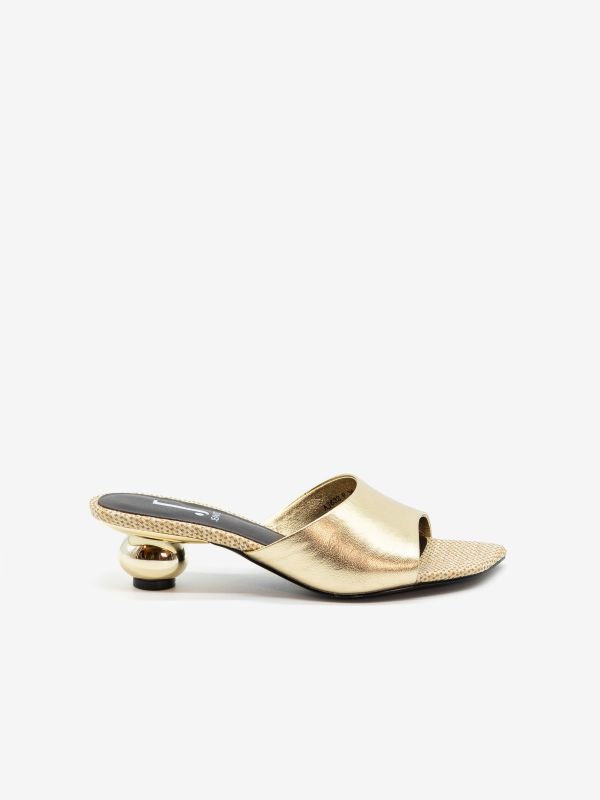 JEANNOT Mules laminato tc 5 cm Oro
