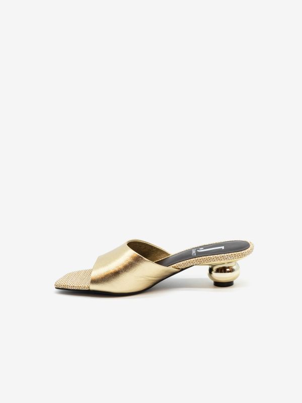JEANNOT Mules laminato tc 5 cm Oro