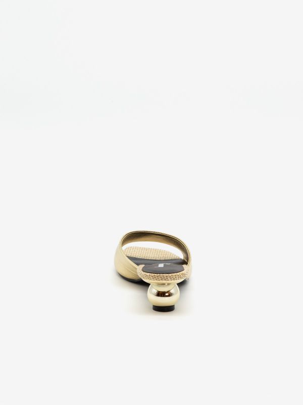JEANNOT Mules laminato tc 5 cm Oro