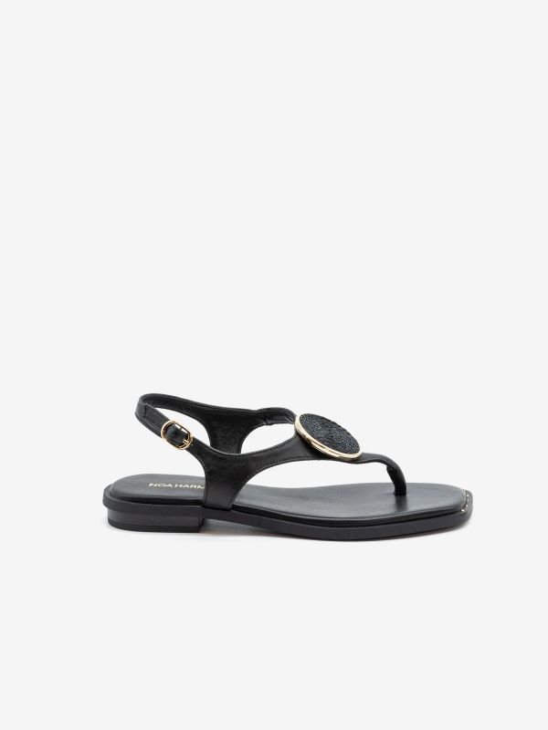 NOA HARMON Sandalo basso infradito con accessiorio Nero