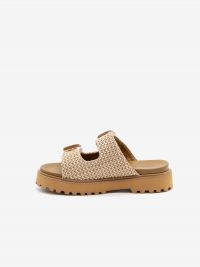 NOA HARMON Ciabattina fondo gomma due fasce Beige