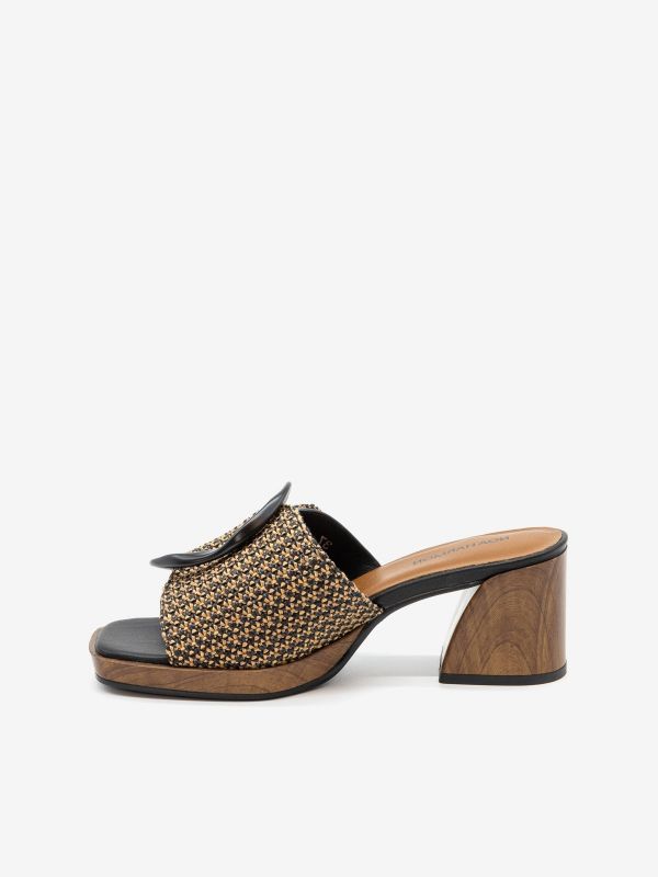 NOA HARMON Mules con platesu con fibbia tc 5 cm Marrone