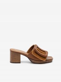 NOA HARMON Mules con plateau tc 5 cm camoscio Cuoio
