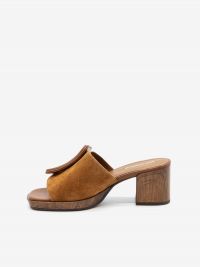 NOA HARMON Mules con plateau tc 5 cm camoscio Cuoio