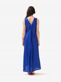 P.A.R.O.S.H. Abito lungo lino smanicato Bluette