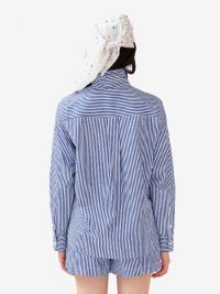 P.A.R.O.S.H. Camicia cotone a righe con strass Blu