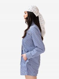 P.A.R.O.S.H. Camicia cotone a righe con strass Blu