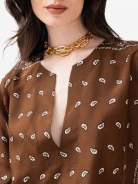 P.A.R.O.S.H. Blusa seta m/l fantasia bandana Marrone