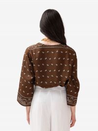 P.A.R.O.S.H. Blusa seta m/l fantasia bandana Marrone