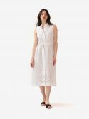 P.A.R.O.S.H. Abito midi cotone con ricami Celeste