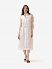 P.A.R.O.S.H. Abito midi cotone con ricami Bianco
