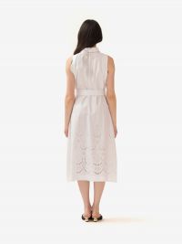 P.A.R.O.S.H. Abito midi cotone con ricami Bianco