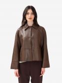 P.A.R.O.S.H. Giacca suede corta con impunture Marrone