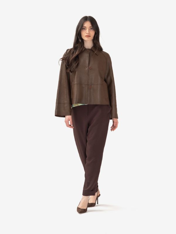 P.A.R.O.S.H. Pantalone cady sigaretta Marrone